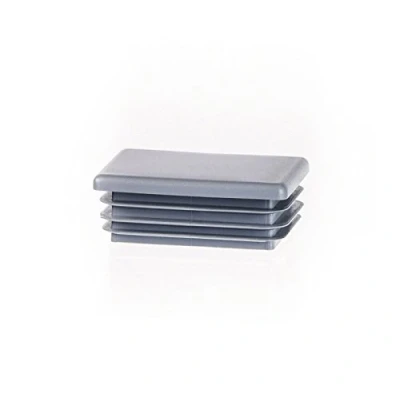 Image de Bouchon pour Tube rectangulaire Capuchon 40x20 mm Gris 5 pcs. Plastique Embout Bouchons d&#039;obturation 4x2 cm EMFA®.