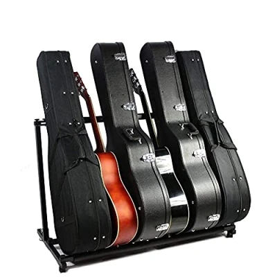 Image de support de guitare au sol, multi 10 à 5 espaces, en métal robuste, d&#039;organisateur, accessoire d&#039;instrument, d&#039;instruments pour salles formation,