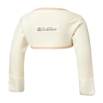 Image de ScratchSleeves Moufles anti grattage qui restent en place pour bébés &amp; bambins souffrant de démangeaisons Crème/Cappuccino 12 18m