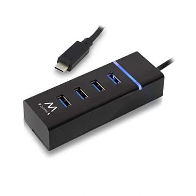 Image de Ewent EW1137 hub &amp; concentrateur USB 3.2 Gen 1 (3.1 1) Type C 5000 Mbit/s Noir Neuf