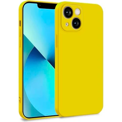 Image de MyGadget Coque pour iPhone 13 Mini Case Silicone Souple &amp; Soft Doublure Microfibre Cover TPU Protection Extra Fine Légère Jaune
