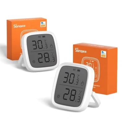 Image de SONOFF SNZB 02D Mini Capteur ZigBee de Température et d&#039;humidité, Thermomètre Hygrometre Intérieur, Affichage sur écran LCD, Compatible avec Alexa/Google Home, 2 Pack