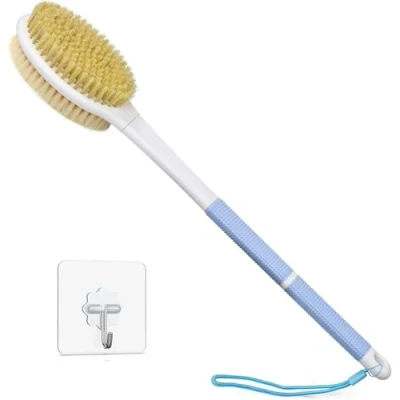 Image de HORJOR Brosse de Bain Douche Long Manche 44cm, pour le Brossage Du Dos Humide ou Sec Corps