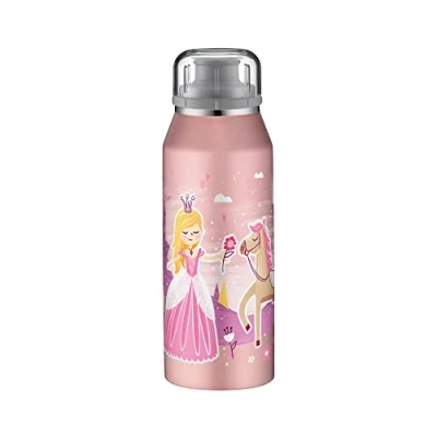 Image de alfi IsoBottle Princess, Bouteille isotherme en acier inoxydable étanche 5677.202.035, Thermos 12 heures chaud, 24 froid, sans BPA, 350 ml