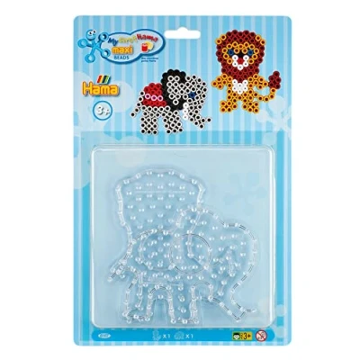 Image de HAMA Blister 2 plaques : Lion et Eléphant pour perles à repasser taille Maxi Loisirs créatifs