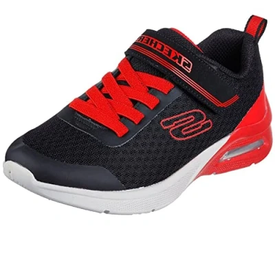 Image de Skechers Garçon 403773l BKRD Basket, Textile Noir avec Bordure Rouge, 28.5 EU