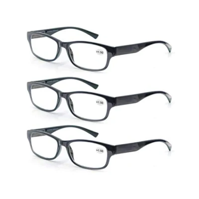 Image de MODFANS Lot de 3 Lunettes Lecture 2.25 Vue Hommes Femmes Ultra Leger,Lunettes Loupes Classique Paires Noir