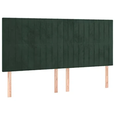 Image de vidaXL Têtes de lit 4 pcs Vert foncé 80x5x78 88 cm Velours3116529