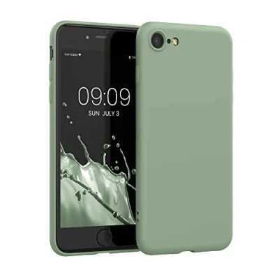 Image de kwmobile Housse Compatible avec Apple iPhone SE (2022) / (2020) 8 7 Coque de téléphone Souple et Fine en TPU Silicone Vert Porcelaine