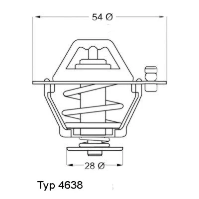 Image de WAHLER 4638.82D Thermostat d&#039;eau 82 avec joint d&#039;étanchéite MITSUBISHI: L200 III Pick up, II L300 / Delica Minibus