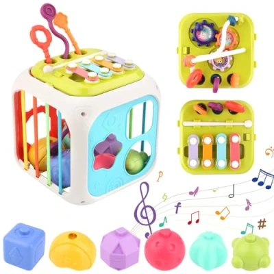 Image de MXTIMWAN Jouet Montessori Bebe 1 2 an, 7 in Cube Activité Bébé 6 18 Mois, Jouets et Développement, Sensoriel Jouets, pour Enfants Ans Anniversaire Noël Cadeau