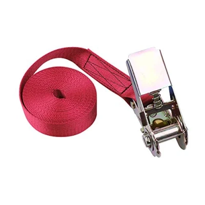 Image de Sangle d&#039;arrimage à cliquet De 1 10 m Avec boucle en métal 6 couleurs très résistante 805 kg Rouge/jaune/bleu/vert militaire/noir/gris