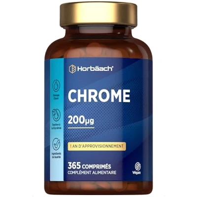 Image de Chrome 200 mcg Picolinate de 365 Comprimés Végan Chromium Horbaach