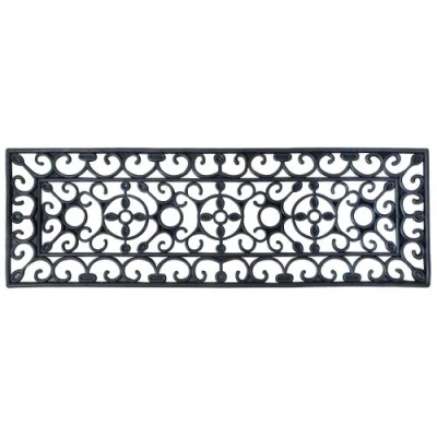 Image de Esschert Design paillasson tapis caoutchouc escalier Noir 74,5 cm x 25 1