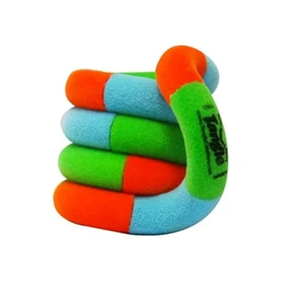 Image de Tangle Jr. Fuzzies Series Orange Vert Bleu Fidget to Focus Jouet sensoriel pour enfants 3 ans et plus à torsion Idéal la motricité fine Dans boîte officielle