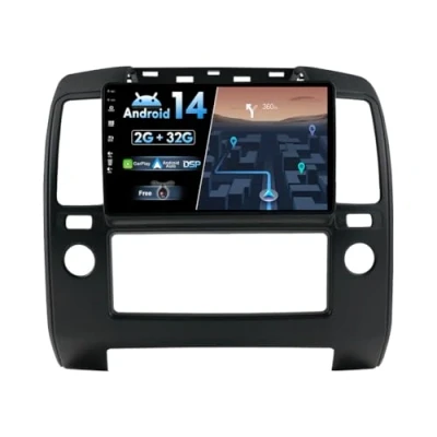 Image de BXLIYER Android 14 IPS Autoradio pour Nissan Navara 3 D40 (2004 2010) 2G+32G sans Fil Carplay + Auto Caméra GRATUITES 2 Din 9 Pouce Dab Volant Bluetooth WLAN Fast Boot Split Screen