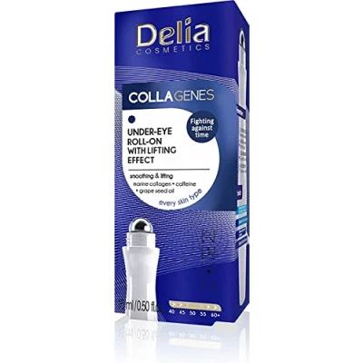 Image de Delia Cosmetics Roll On sous les yeux avec effet lissant et lifting Aspect éclatant Tous types de peau Acide hyaluronique Minimise rides cernes Anti âge 15 ml