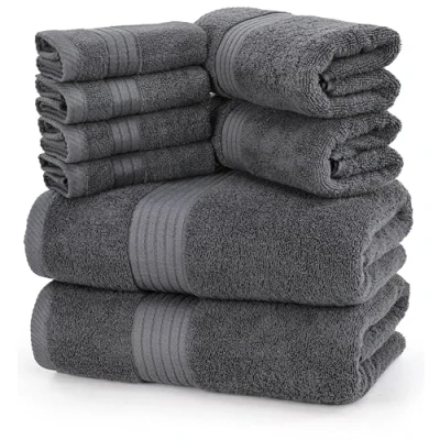 Image de Utopia Towels Ensemble de Serviettes Bain en 100% Coton, 700 GSM 2 Bain, essuie Main et 4 débarbouillettes (Gris)