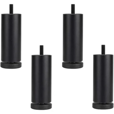 Image de Fashionapple Lot de 4 Pieds canapé en Alliage d&#039;aluminium Réglables Hauteur Rechange d&#039;armoire filetés M8 Noir 15 cm