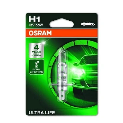 Image de OSRAM 64150ULT 01B Ampoule, projecteur longue portée H1 12V 55W 3200K Halogène CITROËN: C3 I 3/5 portes, C4 II 5 C5 3, RENAULT: SCENIC 2