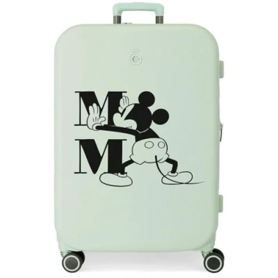 Image de Disney Mickey Bonheur Valise Moyenne Vert 48x70x28 cms ABS Rigide Fermeture TSA intégrée 79L 4.32 kgs 4 Roues Doubles