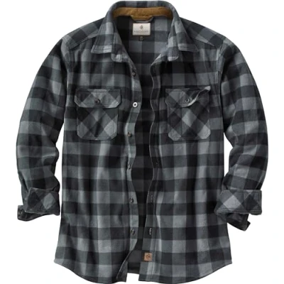 Image de Legendary Whitetails Navigator Chemise à Manches Longues en Polaire boutonnée Large Plaid Graphite.