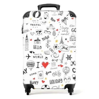 Image de NoBoringSuitcases.com® Valises, Bagages a Main Cabine 55x35x25 10kg, Luggage, Suitcase, Rigides 4 roulettes, de Voyage, Cadenas Avion, Ultra légère, Poignée Extensible, Modèles Voyage