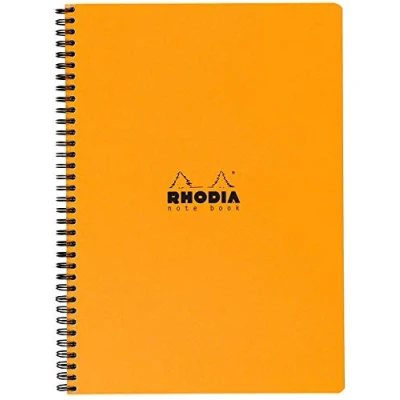 Image de RHODIA 193008C Cahier à Spirale (Reliure Intégrale) Notebook Orange A4+ 22,5 x 29,7 cm Petits Carreaux 160 pDétachables Papier Clairefontaine Blanc 80 g/m² Couverture Souple et Résistante