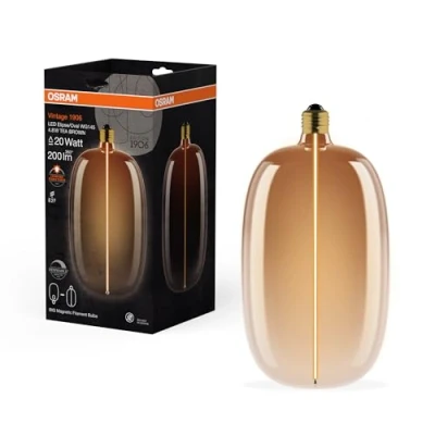 Image de OSRAM Vintage 1906 Big Elipse Oval est une à intensité variabavec un filament en forme d&#039;ellipse. Il propose 4,8 W pour 200