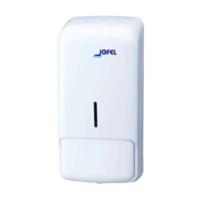 Image de Jofel distributeur de savon mural, rechargeable avec liquide 0,85 l, bain, corps en ABS résistant, Azure AC80050, Blanc