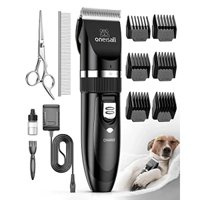 Image de oneisall Tondeuse Chien Professionnelle Poil Long Epais pour chats et animaux Silencieux petits grands chiens de compagnie (Noir brillant)