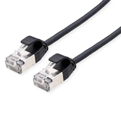 Image de ROLINE Câble Patch U/FTP DataCenter Cat.6A (Class EA), LSOH, Slim, Noir, 0,3 m