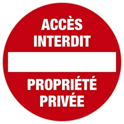 Image de Exacompta Réf. 67101E 1 panneau rond ACCÉS INTERDIT/PROPRIÉTÉ PRIVÉE En polypro traité anti dérapant et résistant aux UV Diamètre du : 20 cm coloris rouge