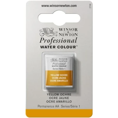 Image de Winsor &amp; Newton Aquarelle Professionnel Peinture Aquarelle, Haute Luminosité, Résistante à la Lumière, Qualité Archive, Demi Godet, Couleur Ocre Jaune