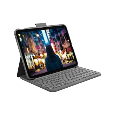 Image de Logitech pour iPad (10e génération) Étui Clavier Slim Folio avec sans Fil intégré (Graphite) Italian Layout