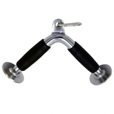 Image de qibylift Barre de Traction LAT,Corde Triceps à Double poignée en D entraînement Musculaire,Barre Pression Droite rotative Forme V pour Poids,Accessoires Machine câble