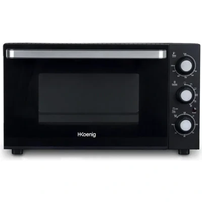 Image de Four électrique de table H.Koenig FO30, 30L, 1500W, 6 modes cuisson, éclairage intérieur, température jusqu&#039;à 230 C, durée 90 min, acier inoxydable, noir