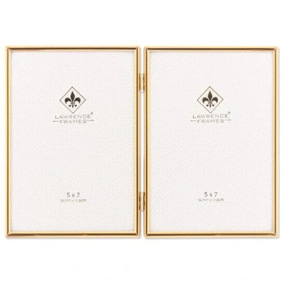 Image de Lawrence Frames Cadre photo double à charnière en métal doré 12,7 x 17,8 cm