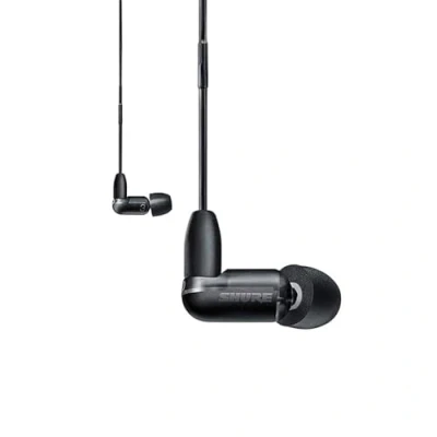 Image de Shure AONIC 3 Écouteurs Isolants du Son Filaire, Pilote Unique avec Bassport, Ajustement Intra Auriculaire, Câble Détachable, Compatible les Appareils Apple et Android Black