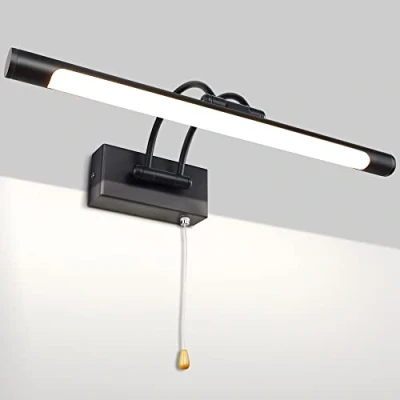 Image de MantoLite 40CM Applique Murale Salle de Bain, Lampe Tableau Bain Eclairage sans Fil Lampes pour Miroir Coiffeuse Lavabo 8W 3000K Noir