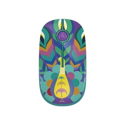 Image de TELLUR Souris sans Fil avec Récepteur Nano USB 2,4 Ghz, Clic Silencieux, 1600 DPI, 3 Boutons Silencieuse, Mouse Wireless Plug&amp;Play, Design Fin et Léger à Transporter (Paon)