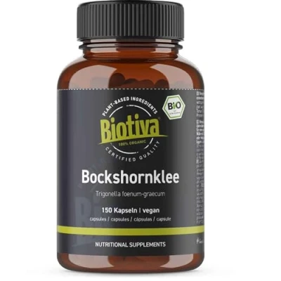 Image de Biotiva Graines de fenugrec bio 150 capsules 600mg poudre Sans additifs agents séparation Allaitement, lait, cheveux (DE ÖKO 005)