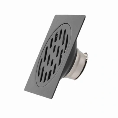 Image de Drain De Douche Carré Acier Inoxydable avec Amovible Ronde Couverture Modèle Rotatif Plancher Siphon Sol Anti Odeur Salle Bain Large Calibre Attraper Cheveux(Common Floor Drain)