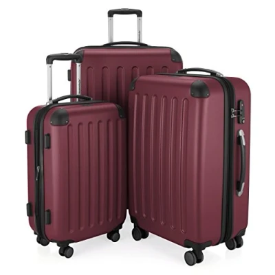 Image de HAUPTSTADTKOFFER Spree Set de 3 valises, Bagages rigides, ABS, TSA, extensible, extra léger, 4 roues, (S M &amp; L), Bourgogne
