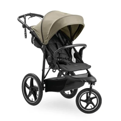 Image de hauck Poussette 3 Roues Runner 3, Tout Terrain avec XL Gonflables, Jusqu&#039;à 22 kg, Frein à Main, Suspension, Canopy UPF 50+, Pliable, Panier Fermable, Position Allongée, Porte Gobelet Olive