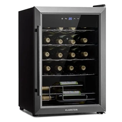 Image de KLARSTEIN Ultimo Uno cave à vin avec régulateur de température : 5 8 C, service panneau commande tactile, capacité 20 bouteilles, volume total 53 litres, noir
