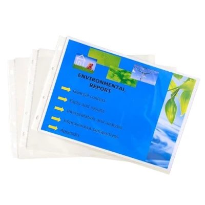 Image de Exacompta Réf. 5734E Sachet de 20 pochettes perforées avec coins biseautés concues pour classeur Exactive réf 56034E en PP lisse 5,5/100e Format à classer A4 Horizontal Cristal