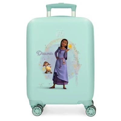 Image de Disney Valise Rigide pour Enfant avec Fermeture à Combinaison latérale 4 Roues Bagage Main fabriquée en ABS, Un matériau et léger., Dreamer, Cabine