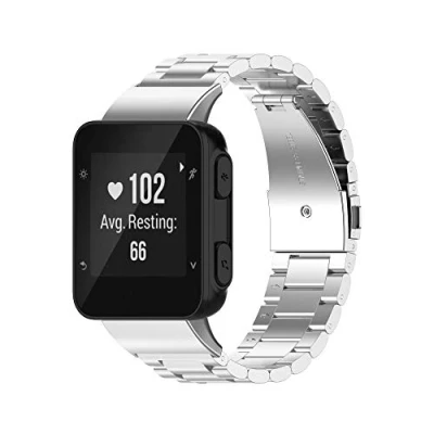 Image de Yikamosi Compatible avec Garmin Forerunner 45 Bracelets,libération Rapide Bracelet de Remplacement en Acier Inoxydable réglable métal pour 45/Forerunner 45S/Swim 2,Argent