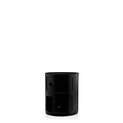 Image de Kartell Componibili, Conteneur 2 éléments, Noir, Base ronde
